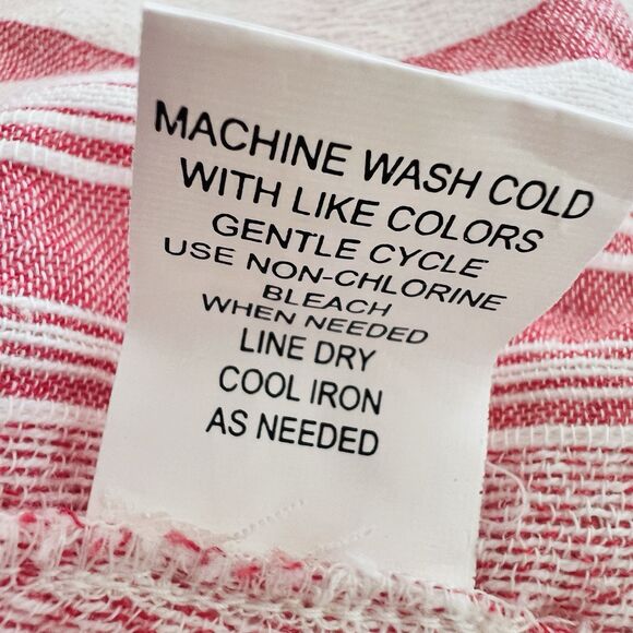 Blue Island Pink & White Candy Striped Cotton Ruffly Flowy Summer Dress Medium - Picture 9 of 9